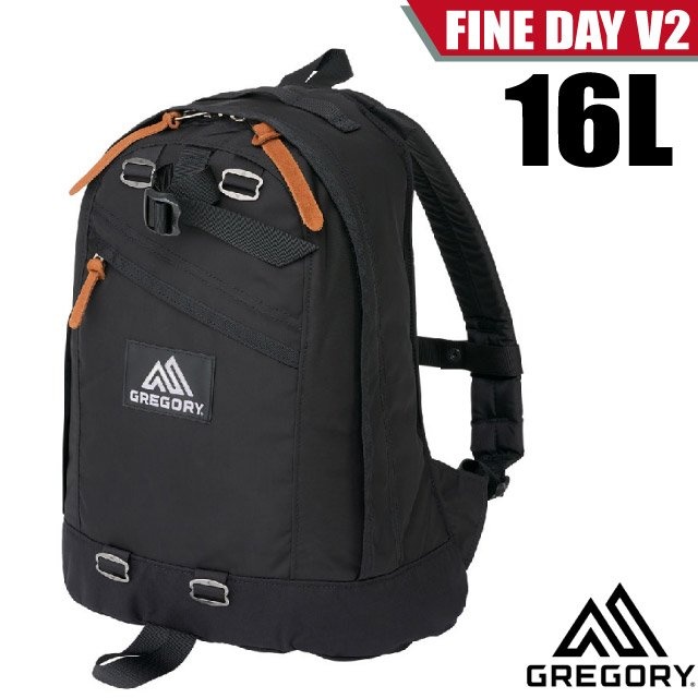 【GREGORY】 FINE DAY V2 日用雙肩休閒後背包16L(多口袋+雙向拉鍊設計)137539-1041 黑✿30E010